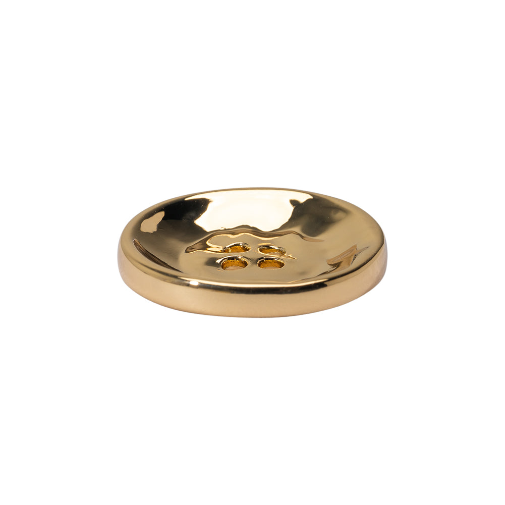 Organic Textured Metal Four-Hole Button - 36L/23mm - Gold