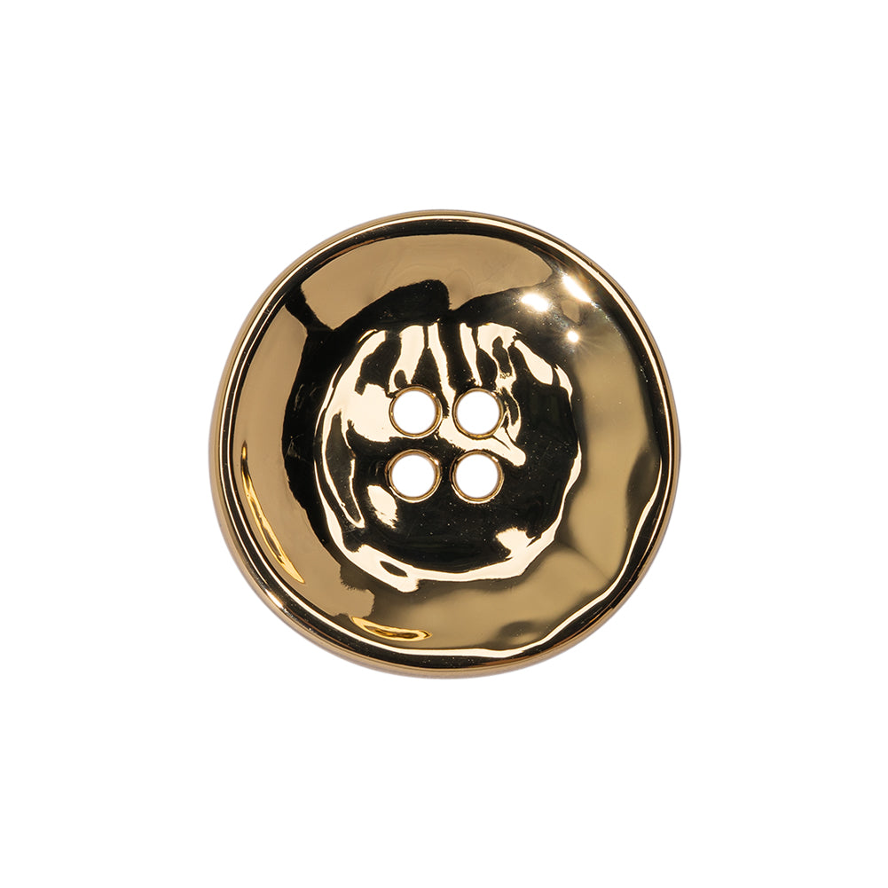 Organic Textured Metal Four-Hole Button - 36L/23mm - Gold
