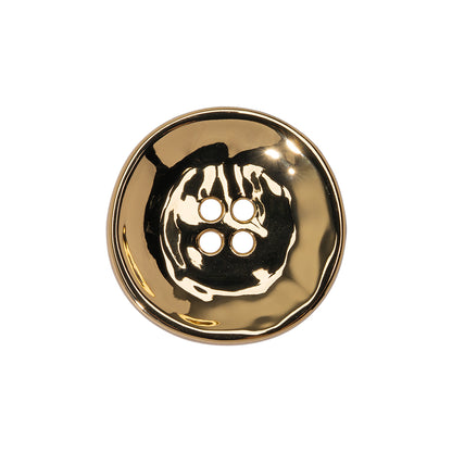 Organic Textured Metal Four-Hole Button - 36L/23mm - Gold