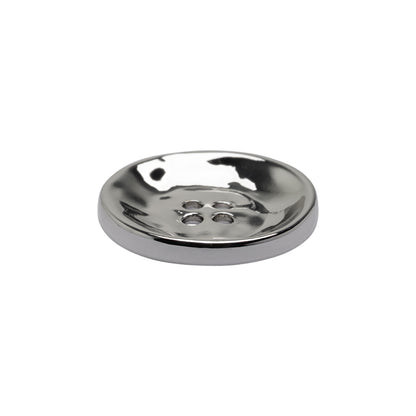 Organic Textured Metal Four-Hole Button - 36L/23mm - Nickel