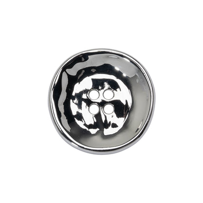 Organic Textured Metal Four-Hole Button - 36L/23mm - Nickel