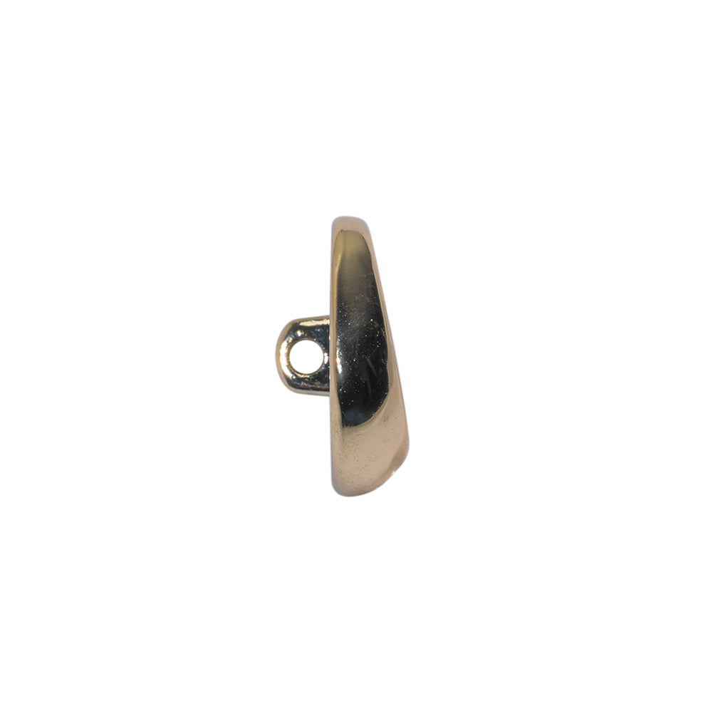 Off Center Low Concave Shank Back Metal Button - 24L/15mm - Pale Gold