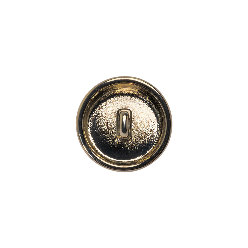 Off Center Low Concave Shank Back Metal Button - 24L/15mm - Pale Gold