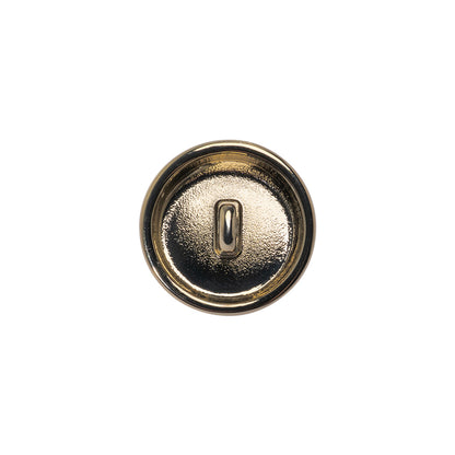 Off Center Low Concave Shank Back Metal Button - 24L/15mm - Pale Gold