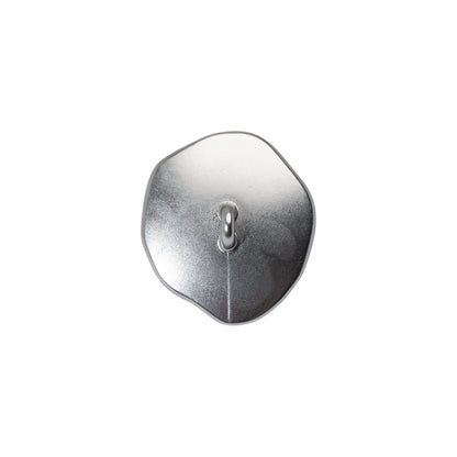 Organic Wavy Edge Concave Shank Back Metal Button - 27L/17mm - Brushed Nickel