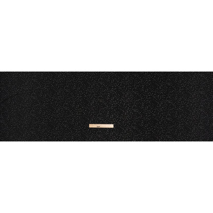 Metallic Stretch Polyester Jersey - Black and Silver Spots - Designer Deadstock