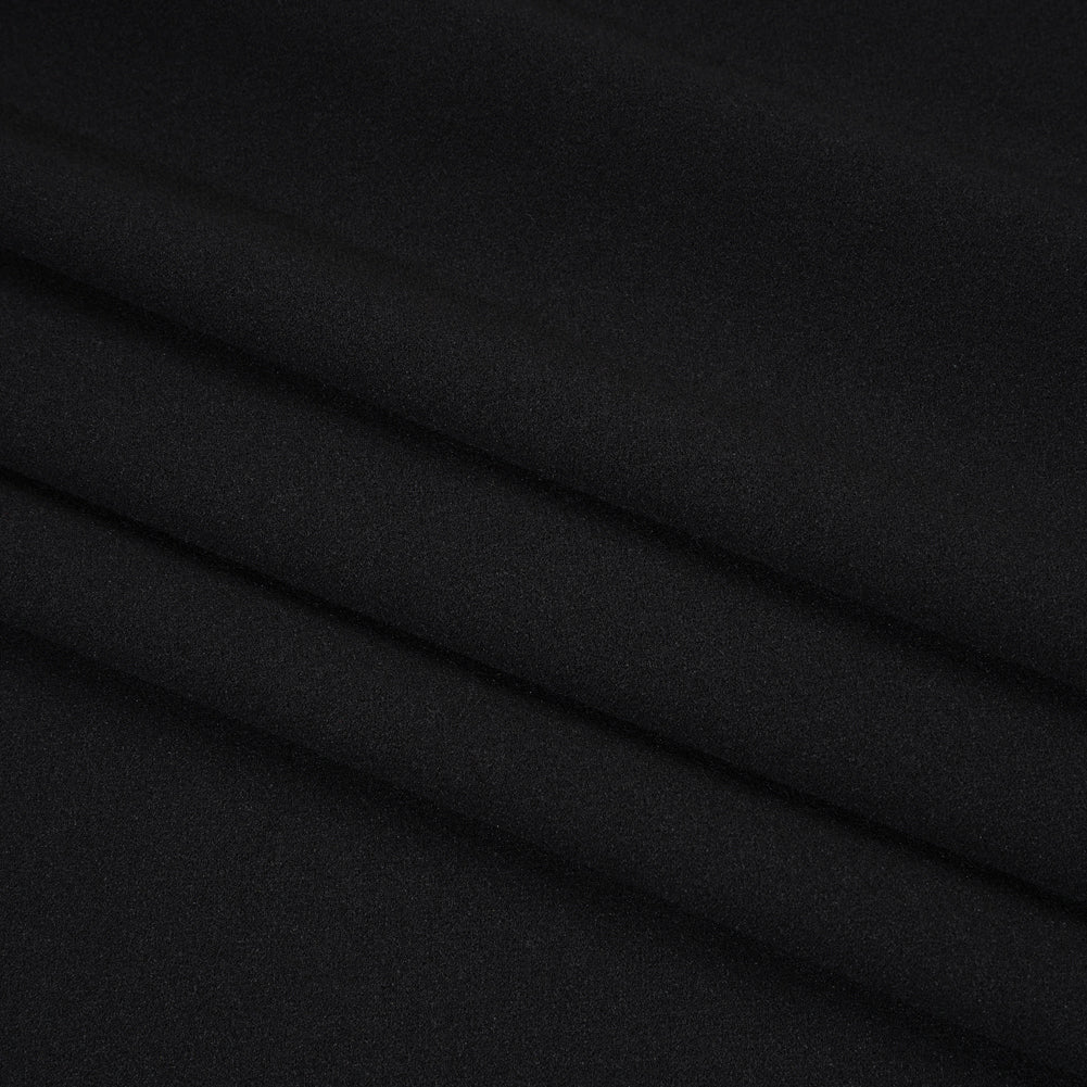 Stretch Polyester Crepe Scuba Knit - Black - Designer Deadstock - Folded