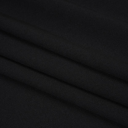 Stretch Polyester Crepe Scuba Knit - Black - Designer Deadstock