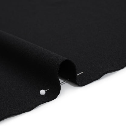 Stretch Polyester Crepe Scuba Knit - Black - Designer Deadstock