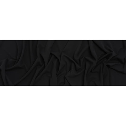 Stretch Polyester Crepe Scuba Knit - Black - Designer Deadstock