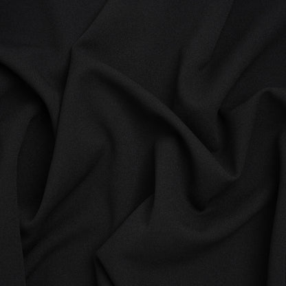 Stretch Polyester Crepe Scuba Knit - Black - Designer Deadstock