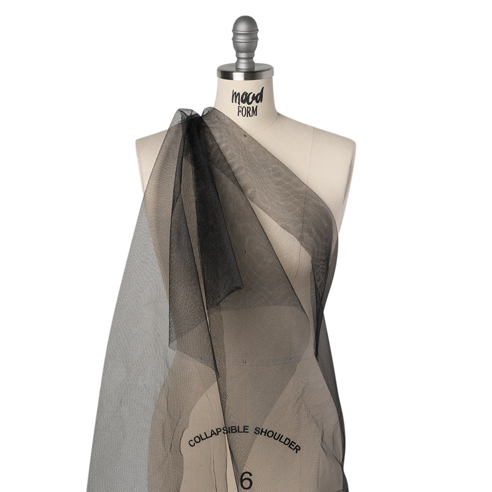 Stiff Polyester Tulle - Black - Deadstock - Drape