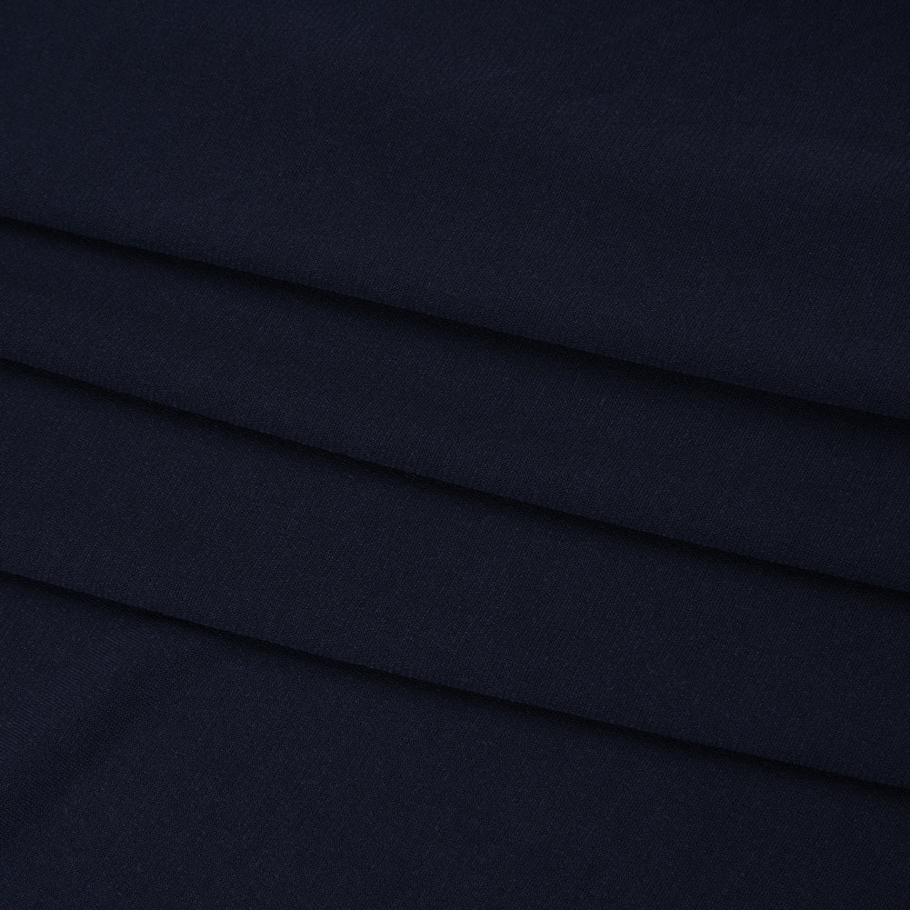 Stretch Polyester Tricot - Midnight Navy - Designer Deadstock - Folded
