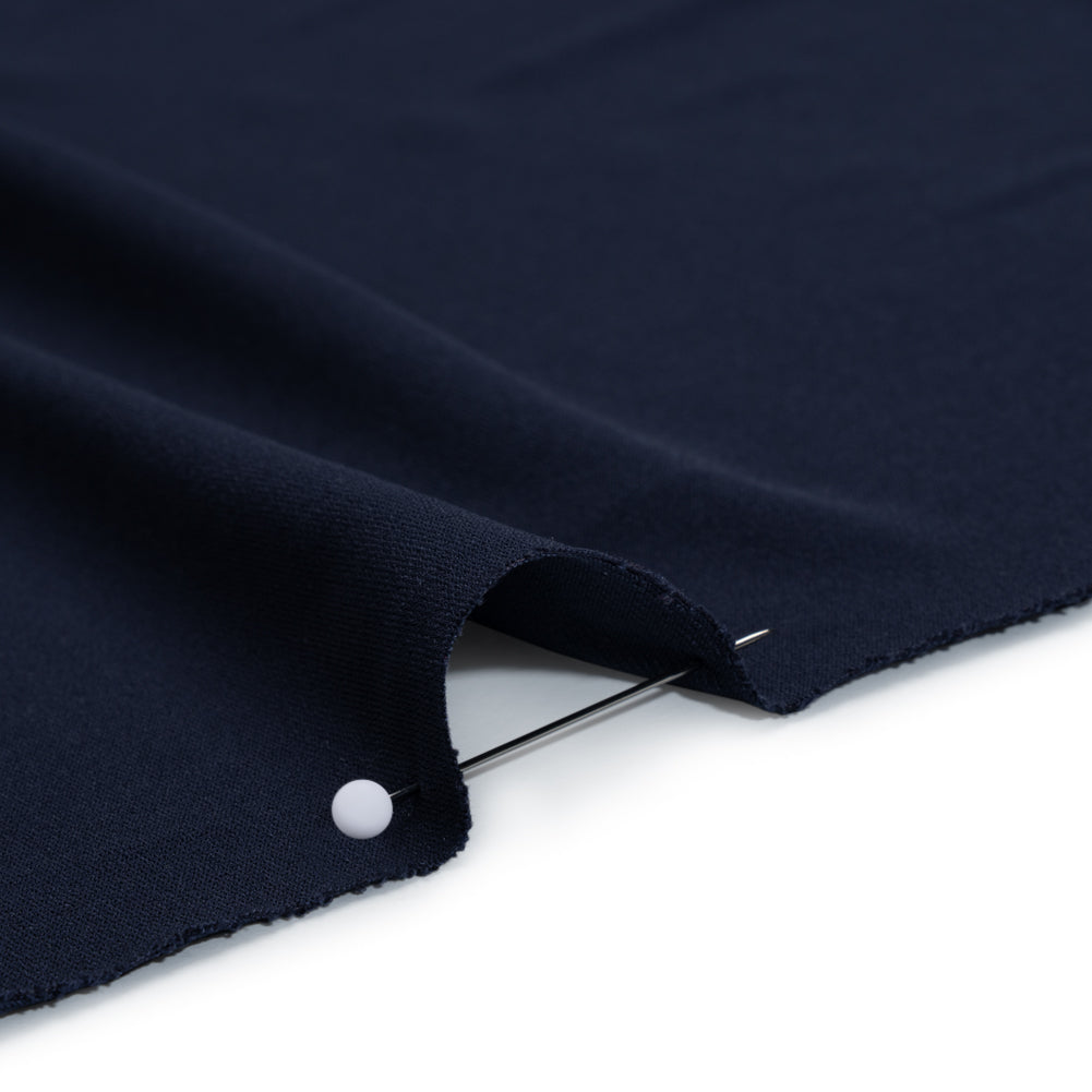 Stretch Polyester Tricot - Midnight Navy - Designer Deadstock - Detail