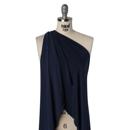 Stretch Polyester Tricot - Midnight Navy - Designer Deadstock