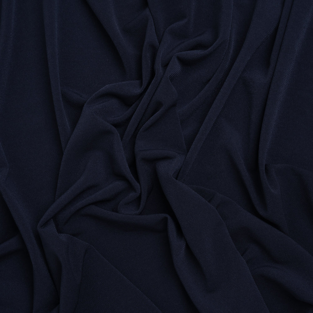 Stretch Polyester Tricot - Midnight Navy - Designer Deadstock