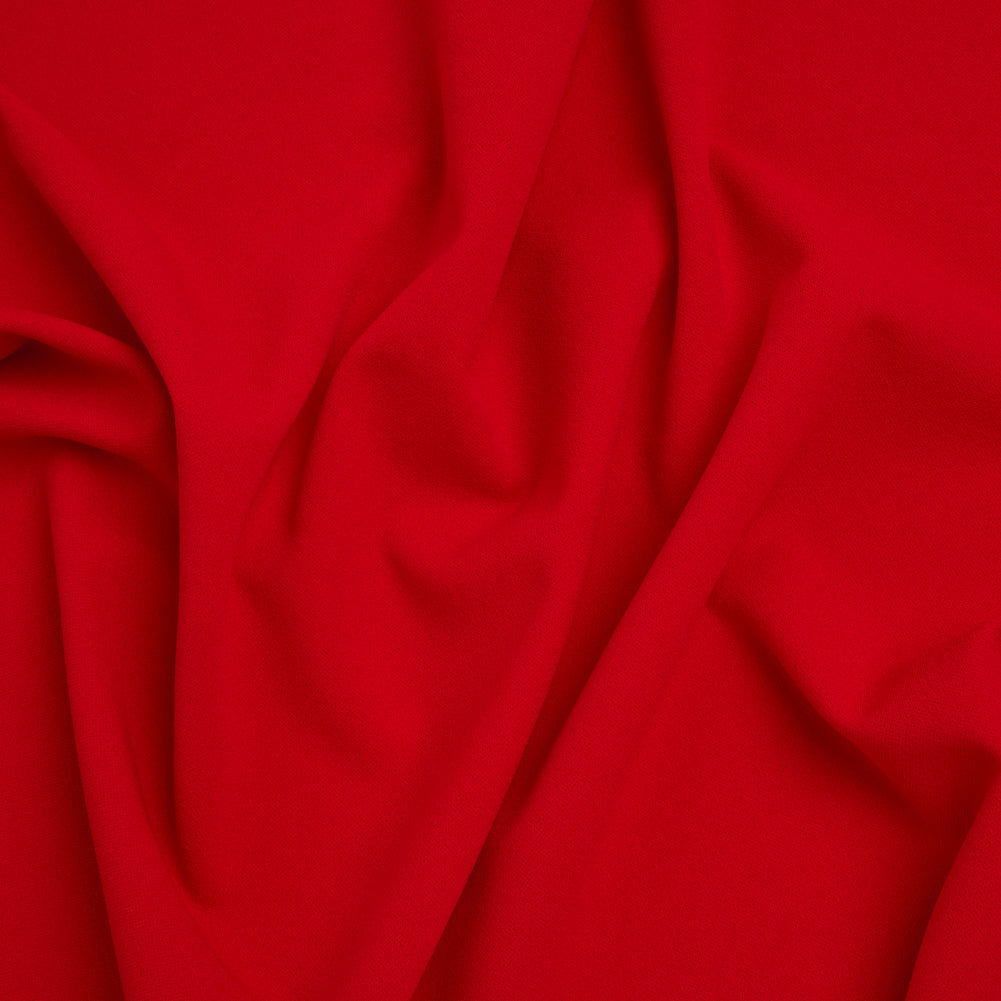 Stretch Polyester Crepe Scuba Knit - Bright Candy Red - Designer Deadstock