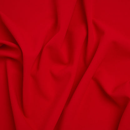 Stretch Polyester Crepe Scuba Knit - Bright Candy Red - Designer Deadstock