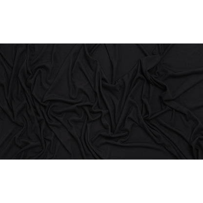 Stretch Rayon Rib Knit - Soft Black - Designer Deadstock