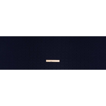 Stretch Polyester Jacquard Knit - Deep Navy Blue Geometric Lines - Designer Deadstock