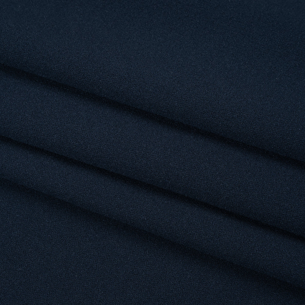 Stretch Polyester Crepe Scuba Knit - Twilight Blue - Designer Deadstock - Folded