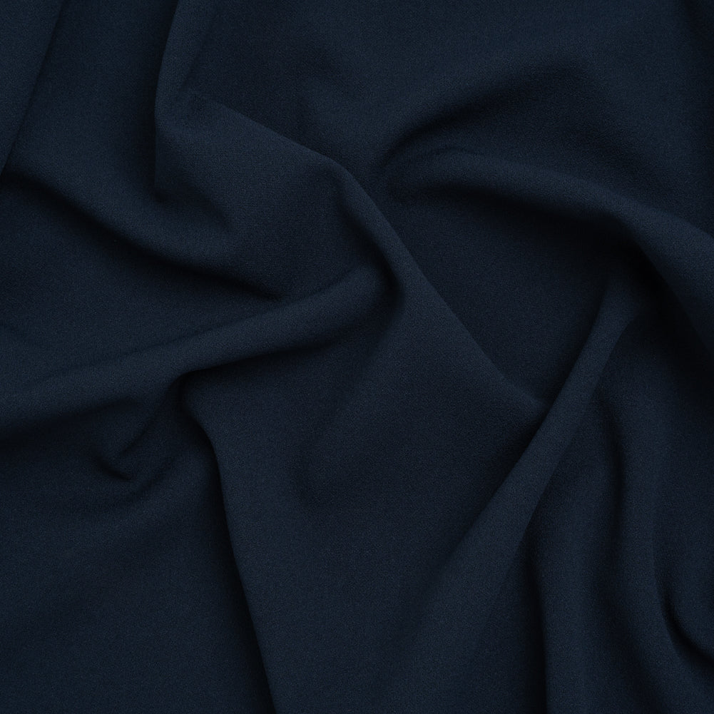 Stretch Polyester Crepe Scuba Knit - Twilight Blue - Designer Deadstock