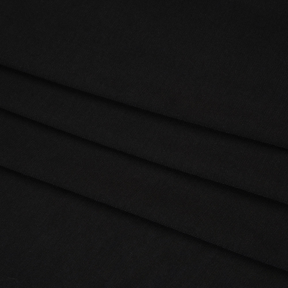 Stretch Polyester Tricot - Black - Designer Deadstock - Folded