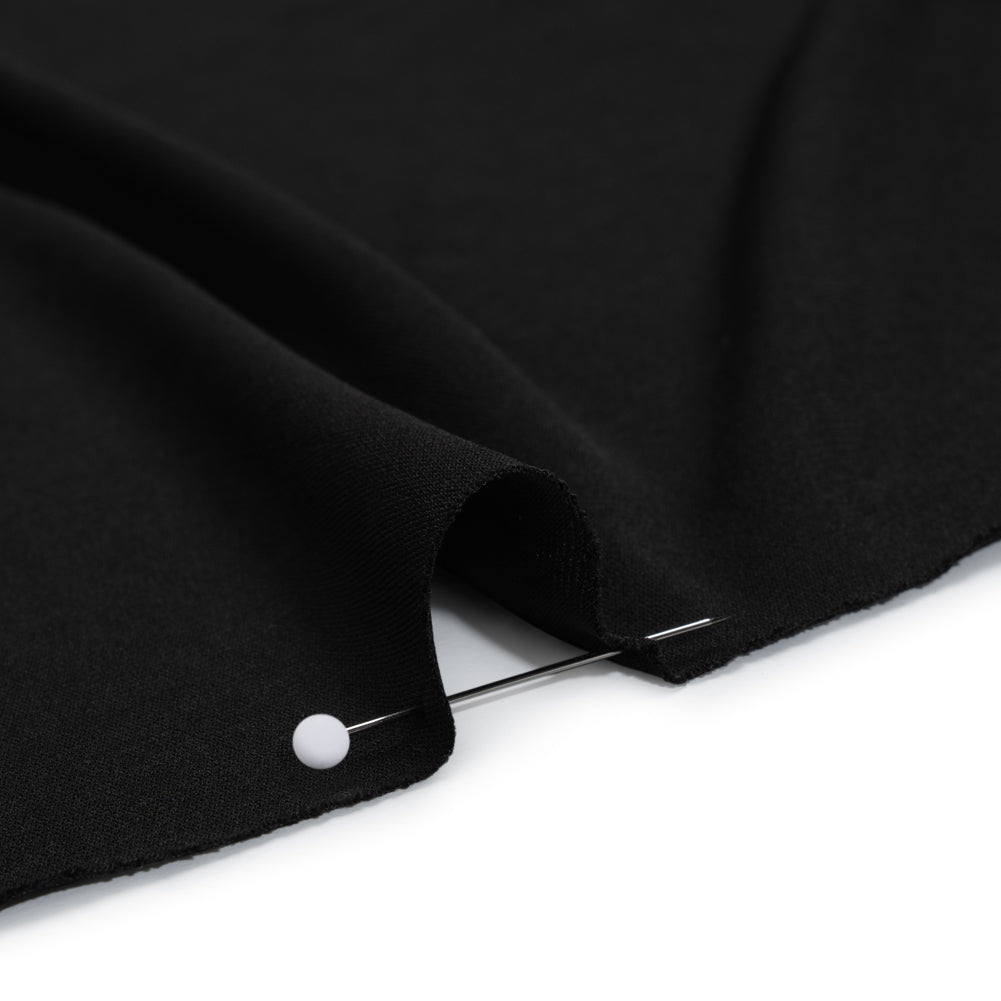 Stretch Polyester Tricot - Black - Designer Deadstock - Detail