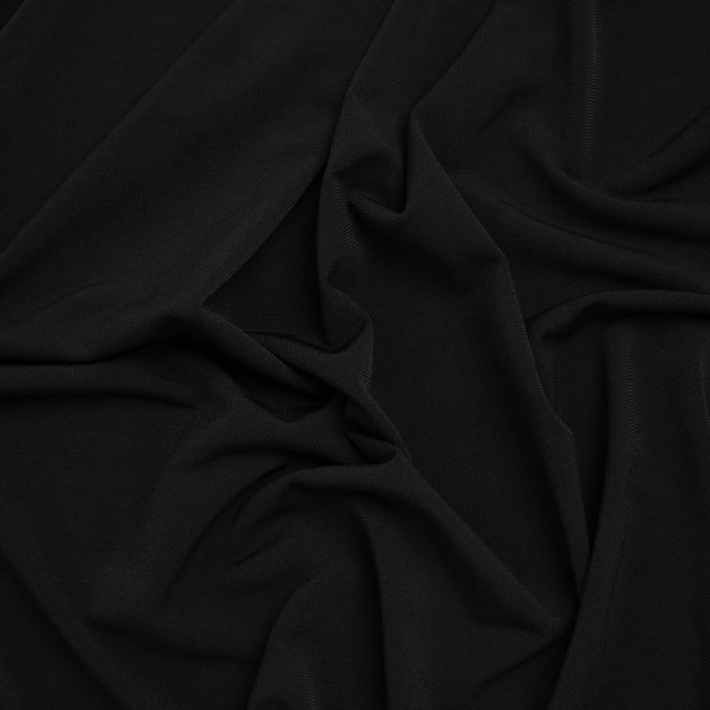 Stretch Polyester Tricot - Black - Designer Deadstock