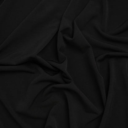 Stretch Polyester Tricot - Black - Designer Deadstock