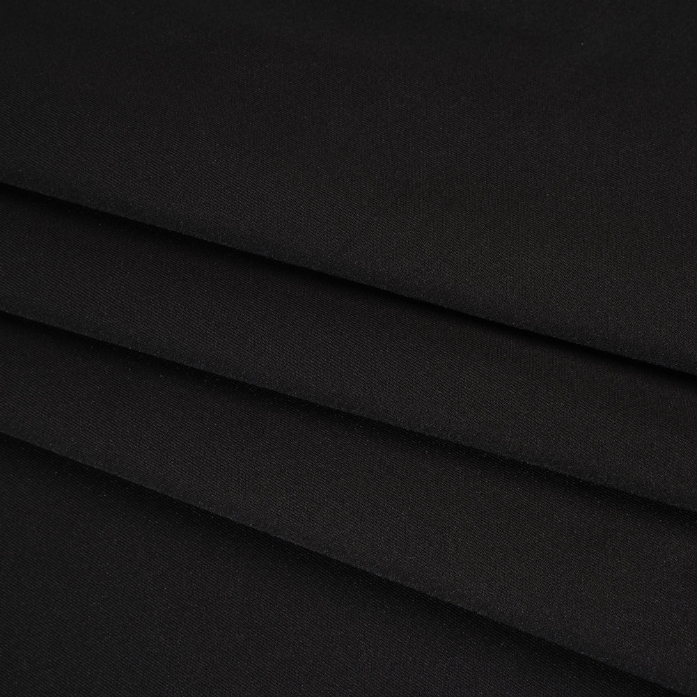 Stretch Polyester Scuba Knit - Black - Designer Deadstock - Folded