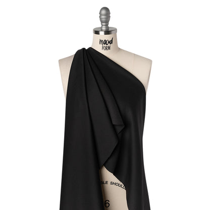 Stretch Polyester Scuba Knit - Black - Designer Deadstock