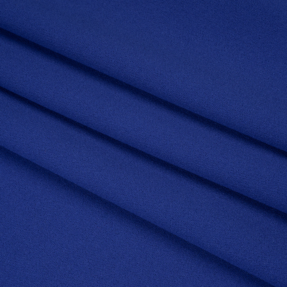 Stretch Polyester Crepe Scuba Knit - Royal Blue - Designer Deadstock - Folded