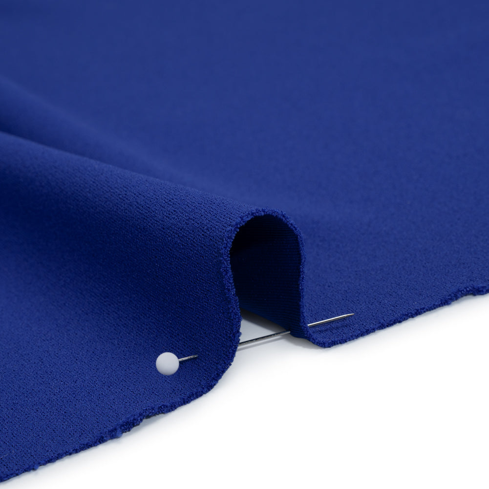 Stretch Polyester Crepe Scuba Knit - Royal Blue - Designer Deadstock - Detail