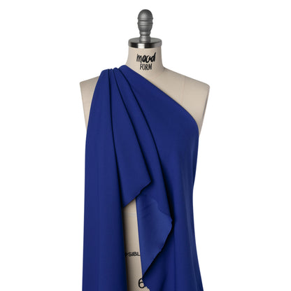 Stretch Polyester Crepe Scuba Knit - Royal Blue - Designer Deadstock