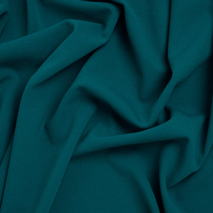 Stretch Polyester Crepe Scuba Knit -Teal Blue - Designer Deadstock