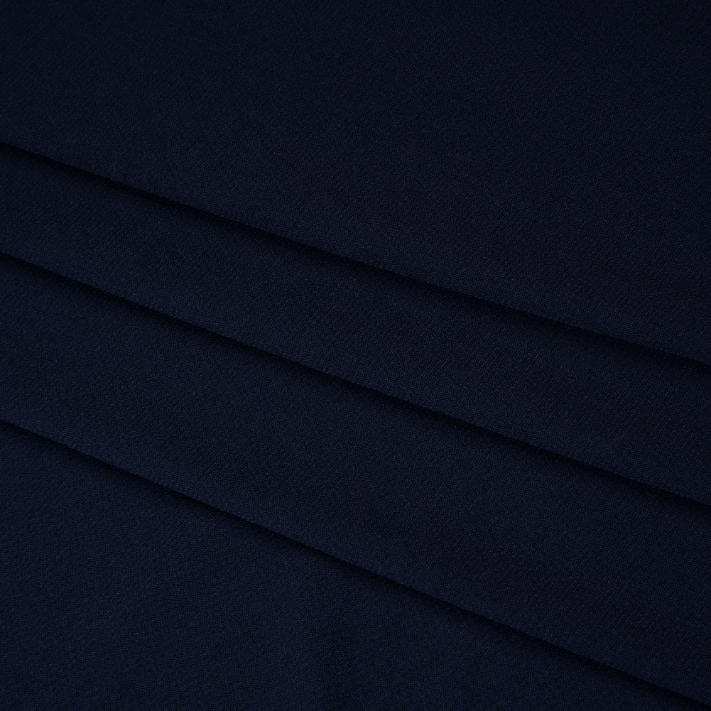 Stretch Polyester Tricot - Midnight Blue - Designer Deadstock - Folded
