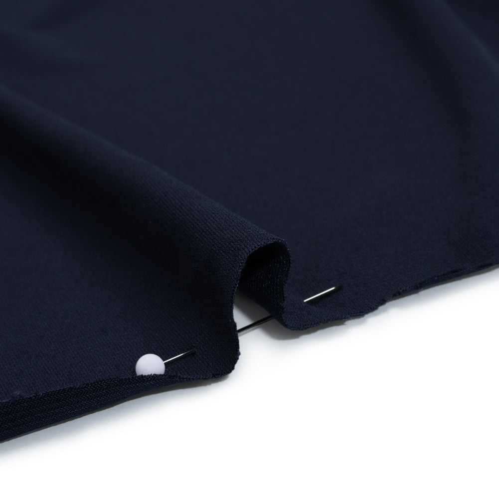 Stretch Polyester Tricot - Midnight Blue - Designer Deadstock - Detail