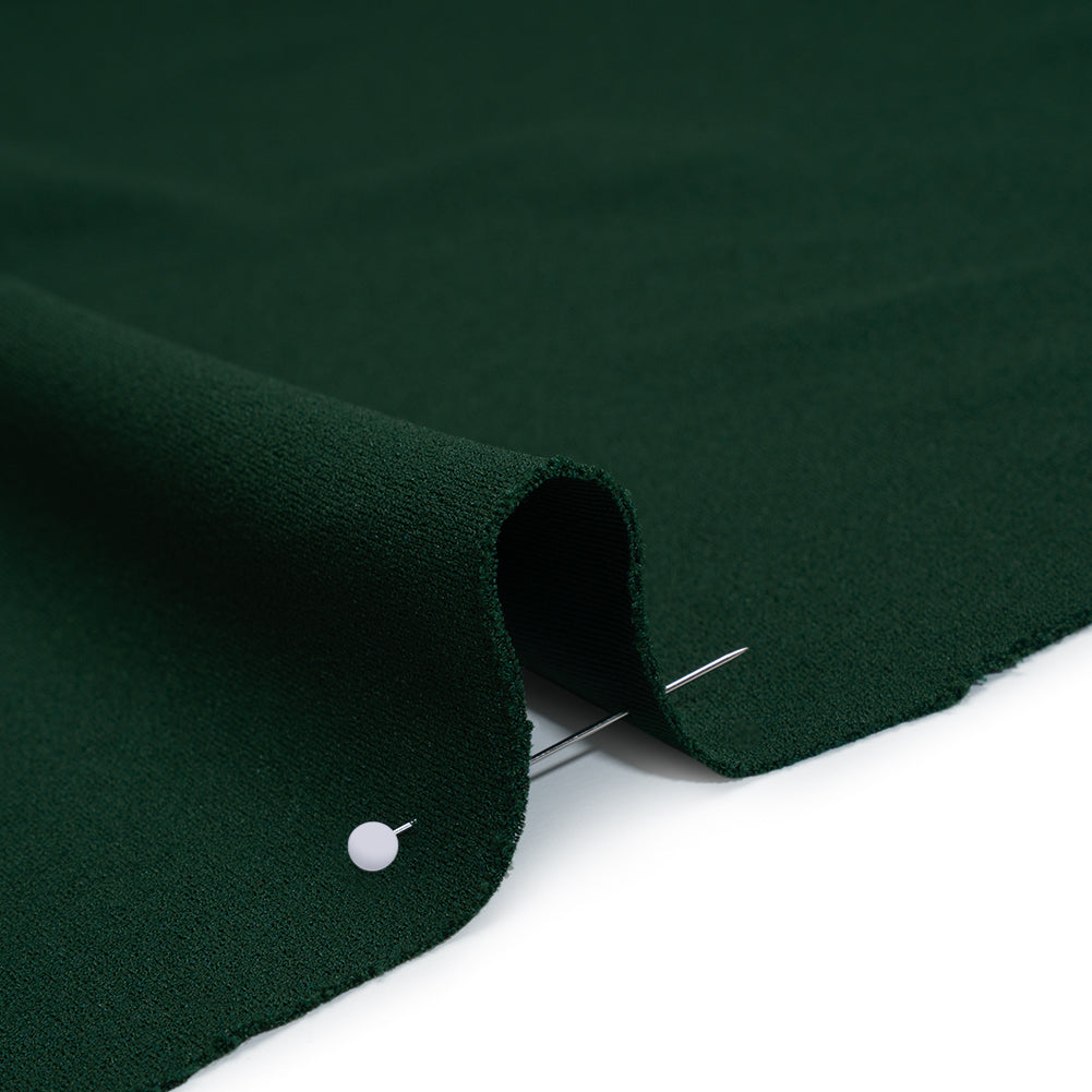 Stretch Polyester Crepe Double Knit - Hunter Green - Designer Deadstock - Detail
