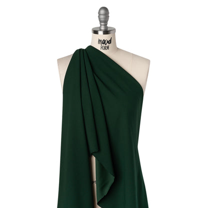 Stretch Polyester Crepe Double Knit - Hunter Green - Designer Deadstock