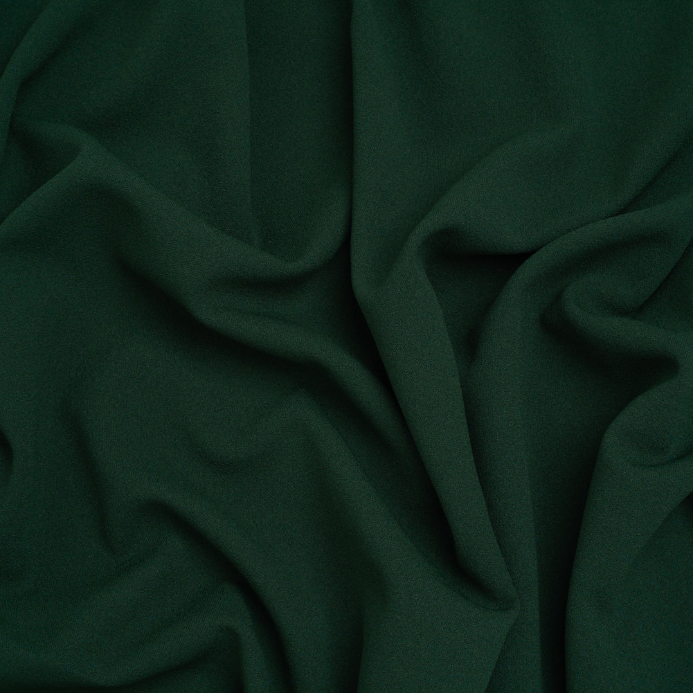 Stretch Polyester Crepe Double Knit - Hunter Green - Designer Deadstock