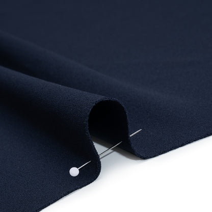Stretch Polyester Crepe Double Knit - Deep Blue - Designer Deadstock