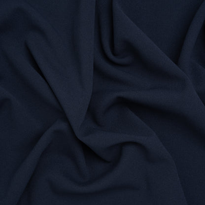 Stretch Polyester Crepe Double Knit - Deep Blue - Designer Deadstock