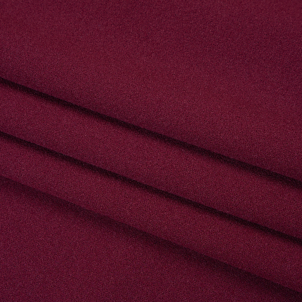 Stretch Polyester Crepe Scuba Knit - Berry Purple - Designer Deadstock - Folded