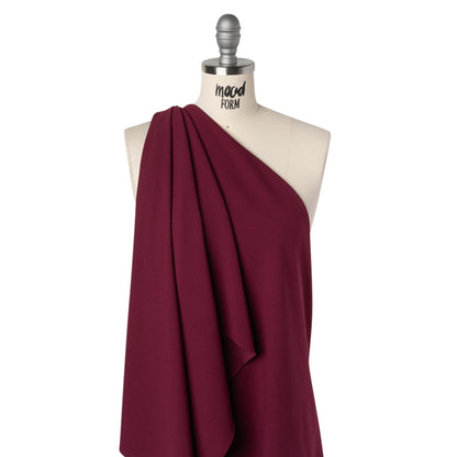 Stretch Polyester Crepe Scuba Knit - Berry Purple - Designer Deadstock
