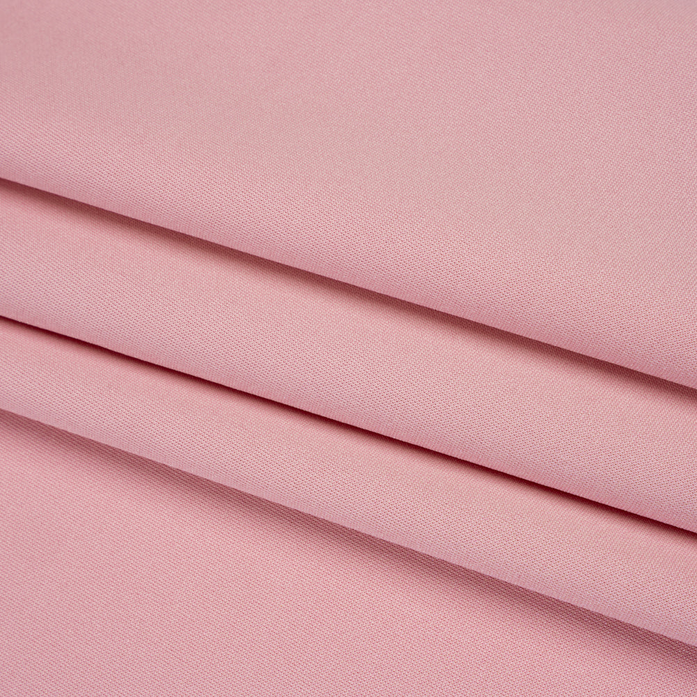 Stretch Polyester Crepe Double Knit - Blush Pink - Designer Deadstock - Folded