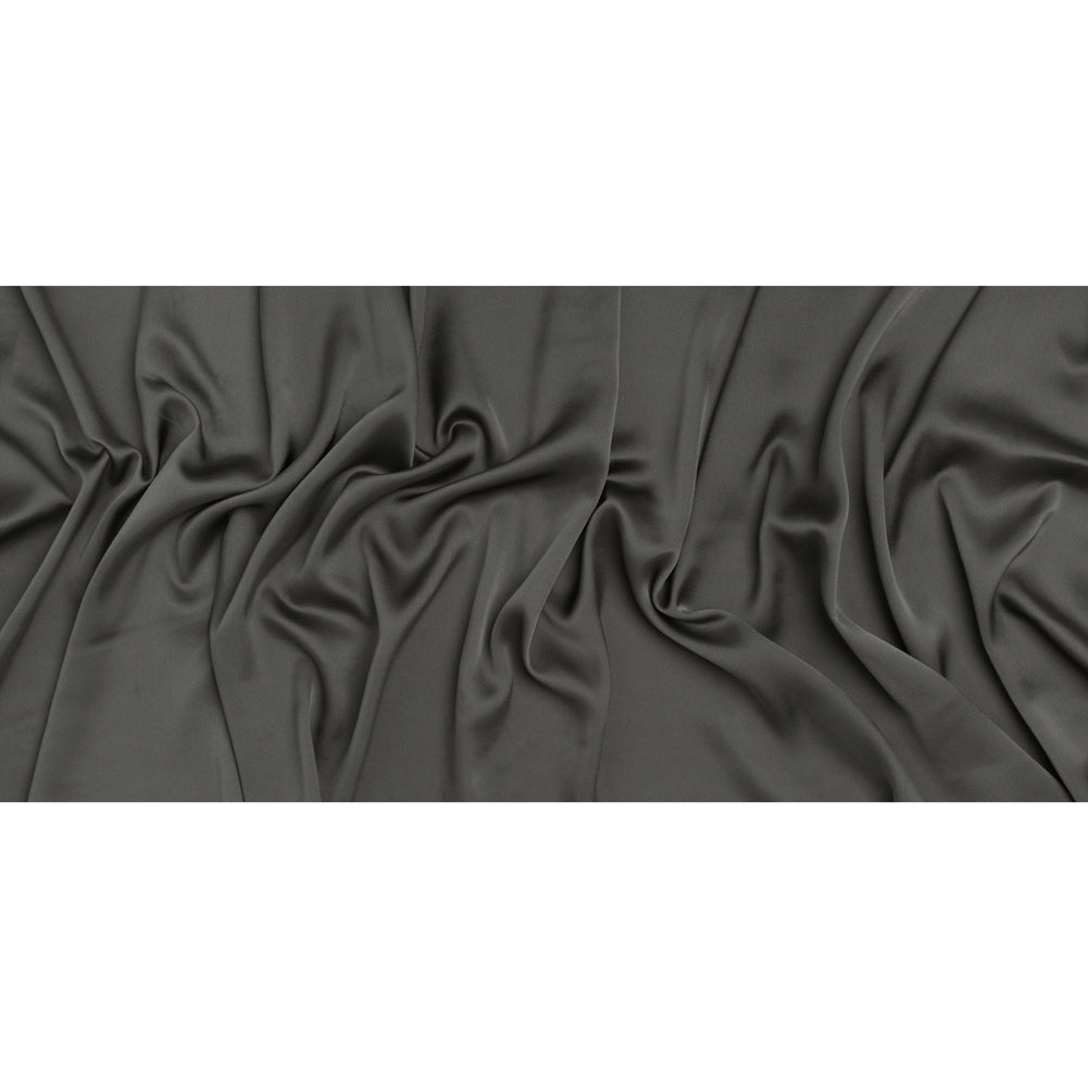Stretch Crepe Back Satin - Gunmetal Gray - Designer Deadstock - Full
