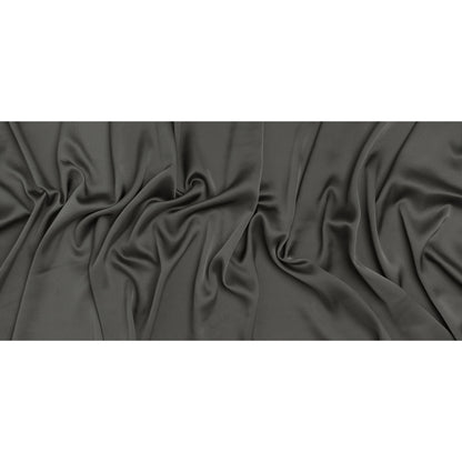 Stretch Crepe Back Satin - Gunmetal Gray - Designer Deadstock