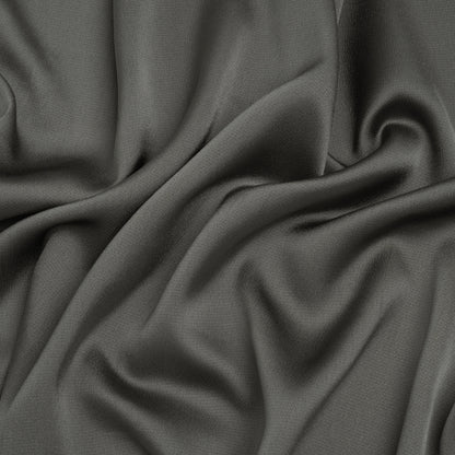 Stretch Crepe Back Satin - Gunmetal Gray - Designer Deadstock
