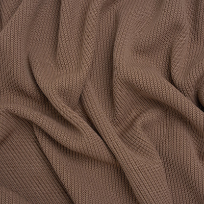Stretch Polyester Ribbed Double Knit - Saddle Brown - Designer Deadstock